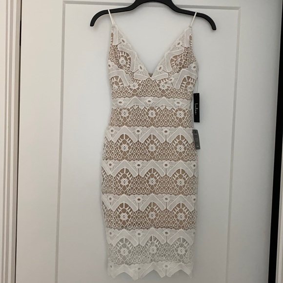 Lulu’s Dress, Extra Small, White & Beige, New - Picture 1 of 1
